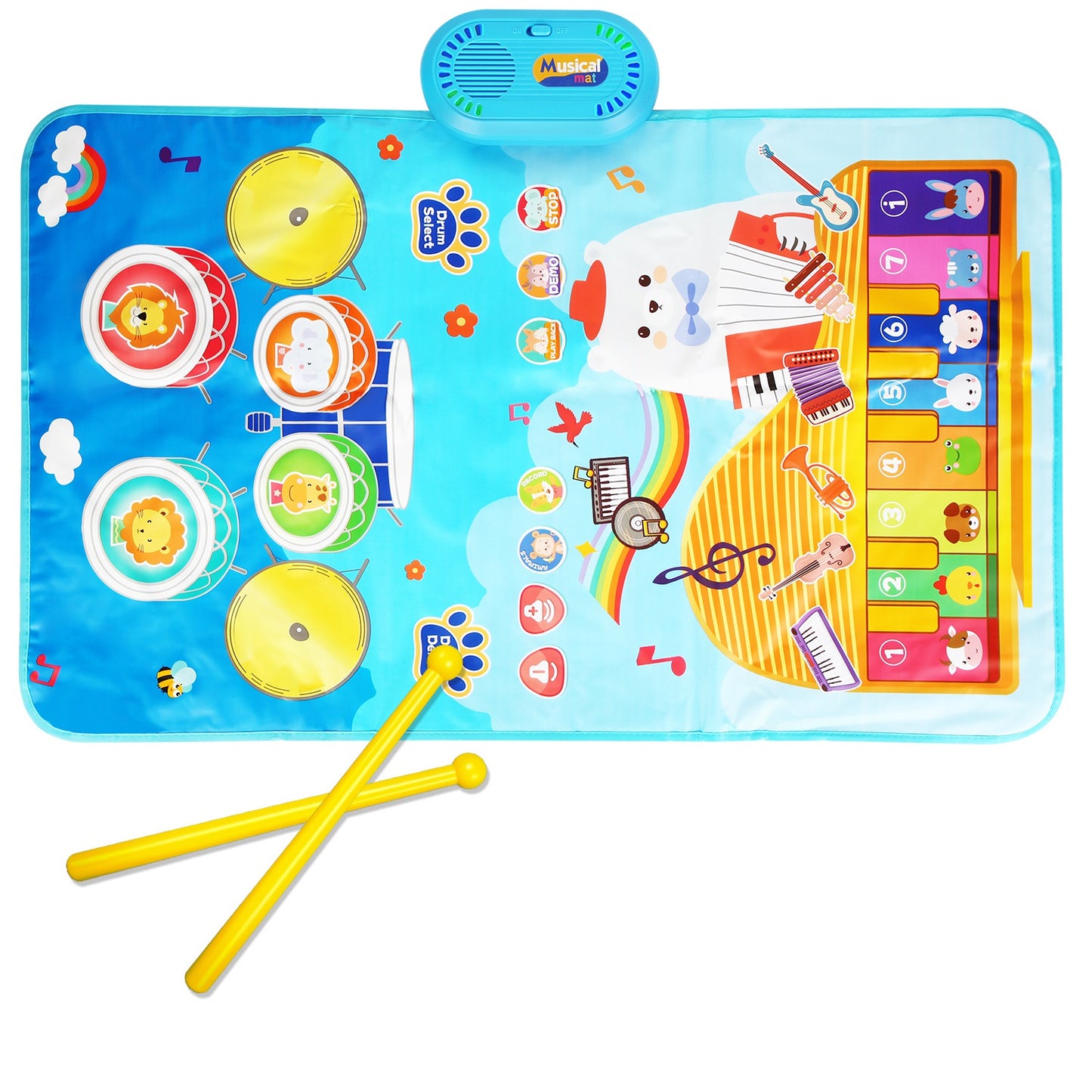 Baby Musical Mat with Piano & Drum Sounds – 55 Music Modes