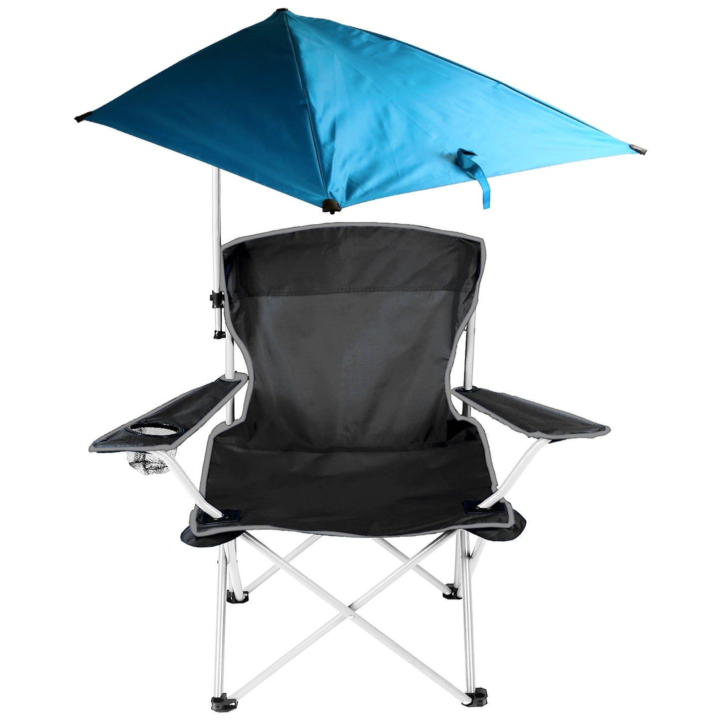 Folding Beach Chair with Detachable Umbrella and Cup Holder
