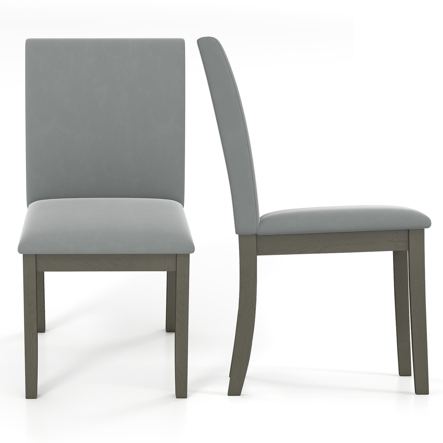 Upholstered Dining Chairs Set of 2 with High Back - Gray