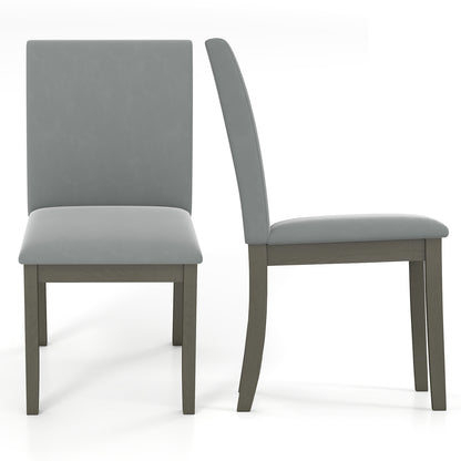 Upholstered Dining Chairs Set of 2 with High Back - Gray