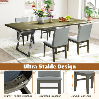 Upholstered Dining Chairs Set of 2 with High Back - Gray