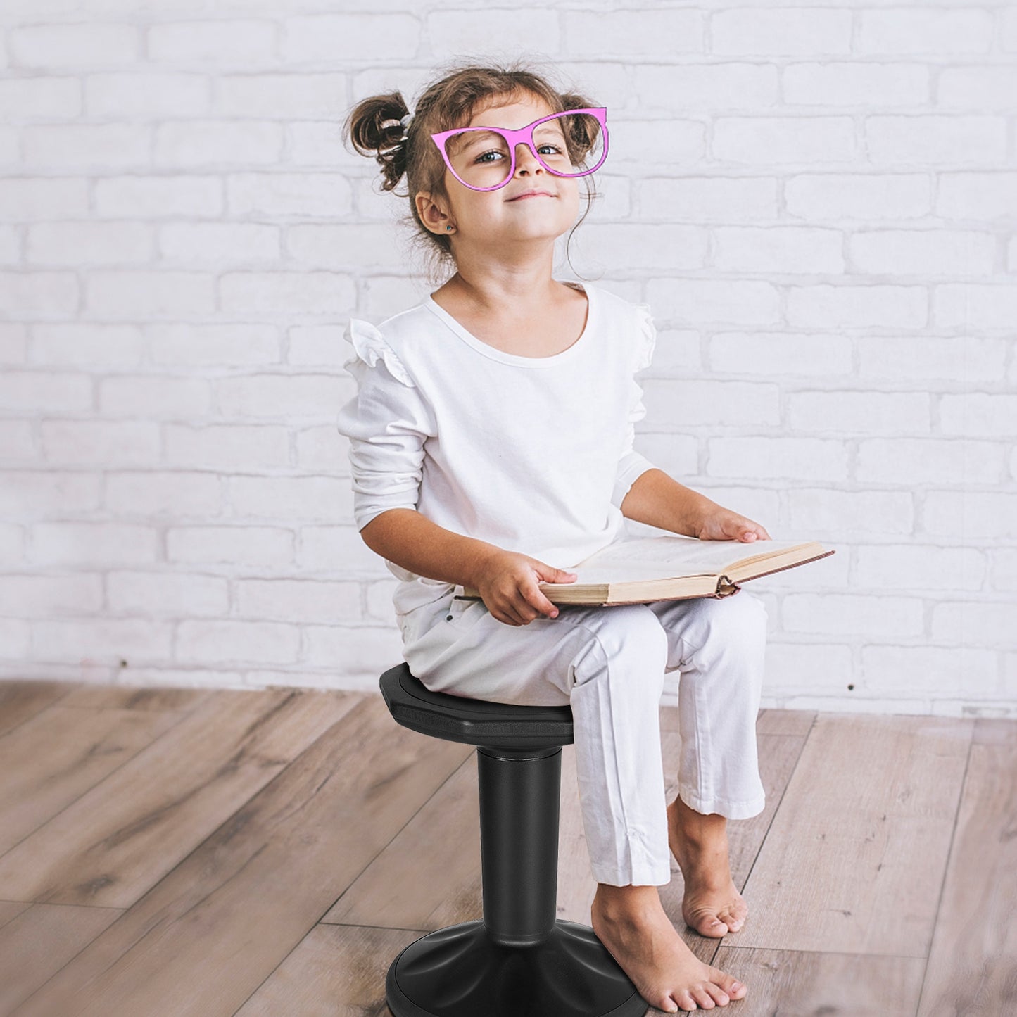 Adjustable Active Learning Wobble Stool with Cushion Seat