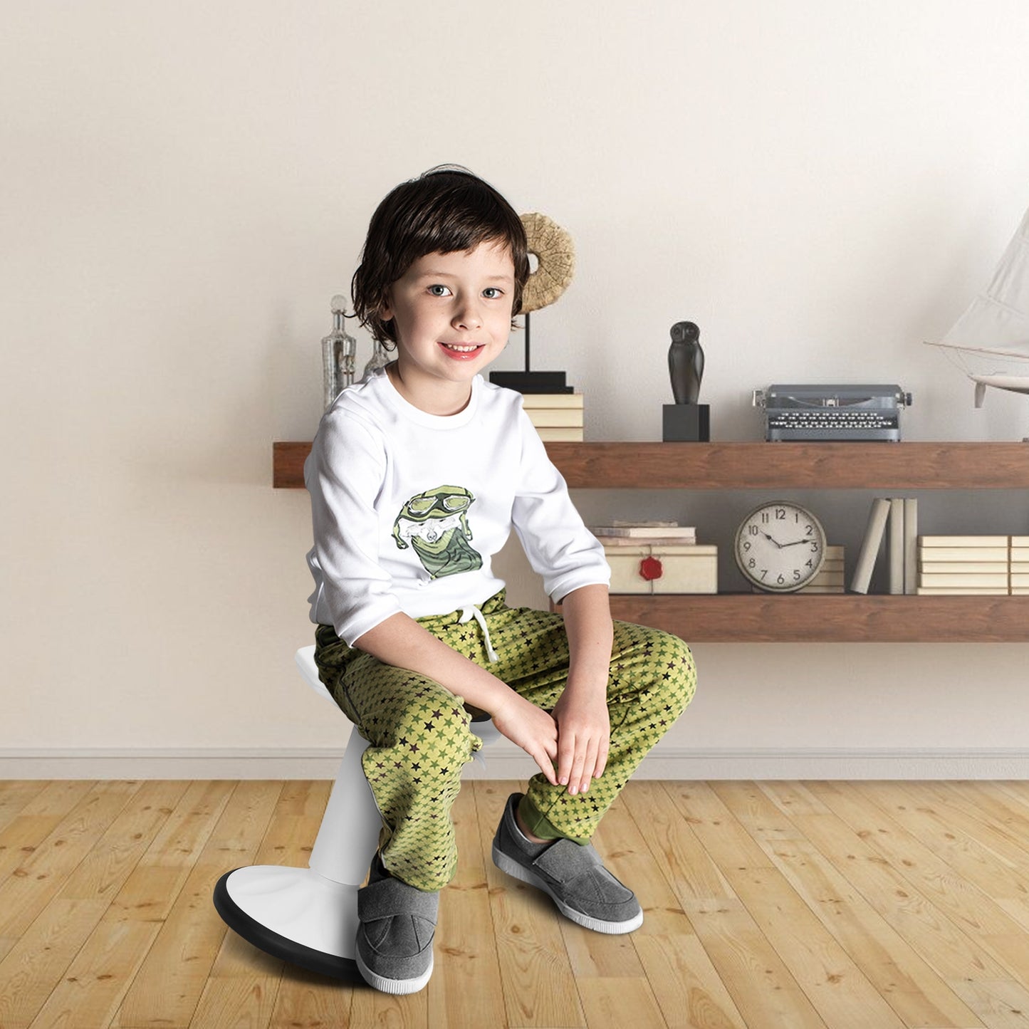 Adjustable Active Learning Wobble Stool with Cushion Seat