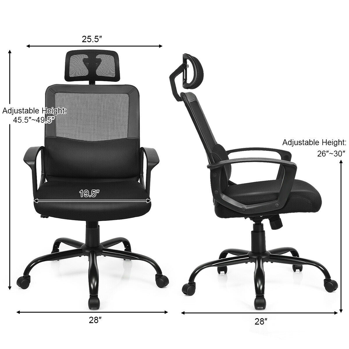 High Back Ergonomic Mesh Office Chair with Adjustable Height