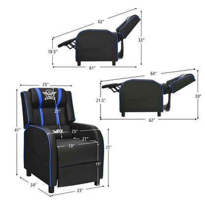 Gaming Recliner Chair with Massage and Footrest