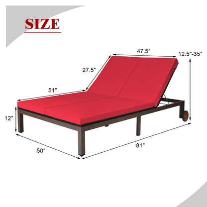 2-Person Patio Lounge Chair with Adjustable Backrest