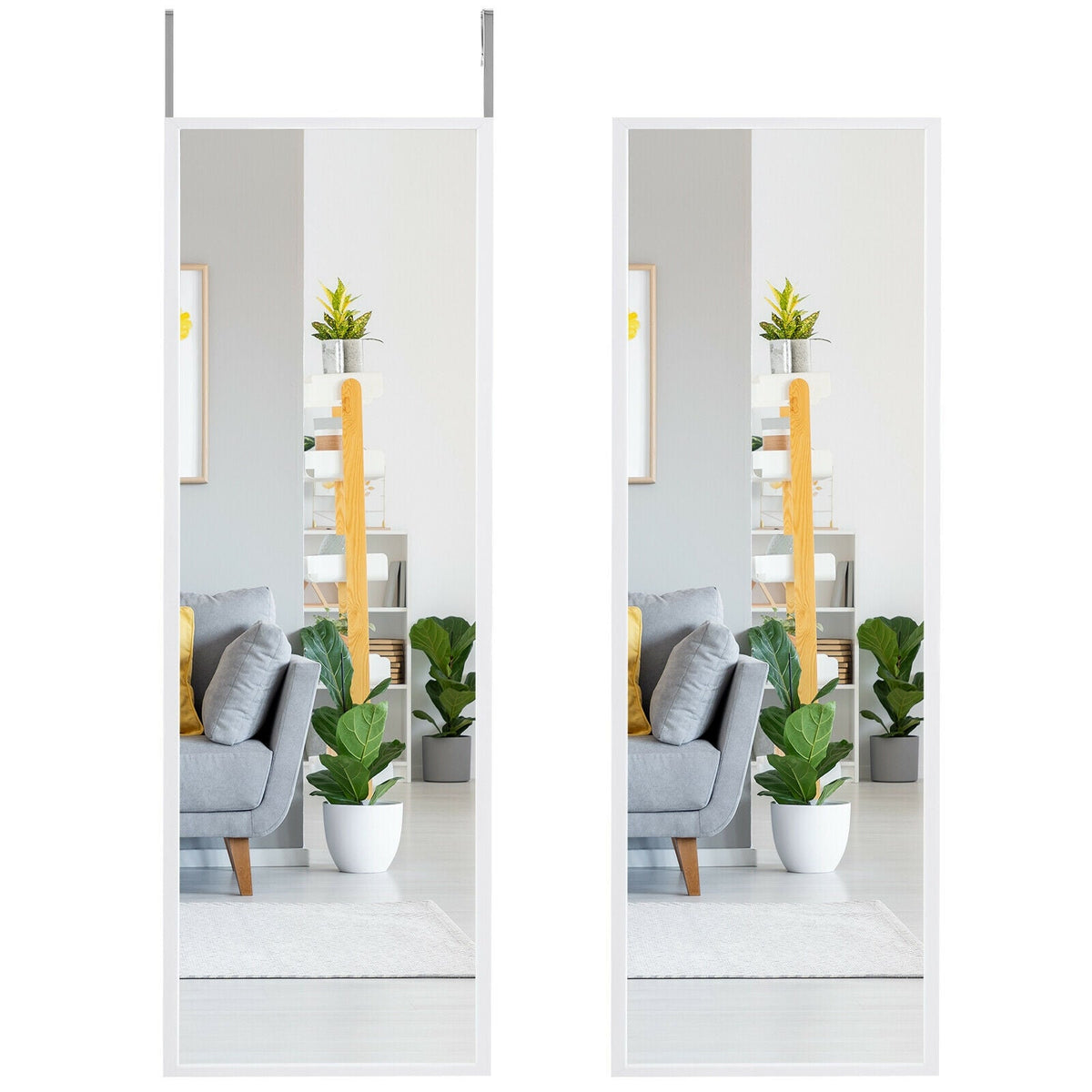 Full Length Metal Door Mirror with Adjustable Hook