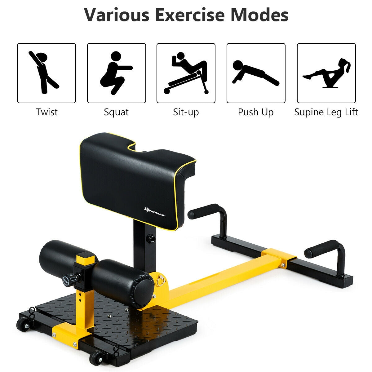 8-in-1 Multifunctional Sissy Squat Bench with Adjustable Height