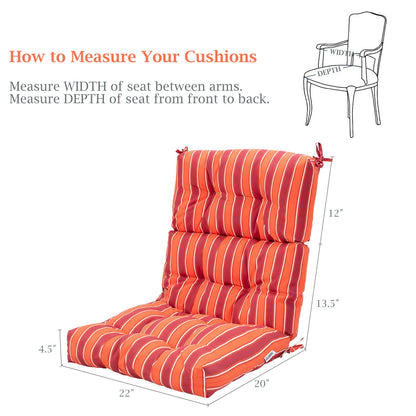 Tufted Outdoor Chair Cushion 44x22 Inch High Back Pad