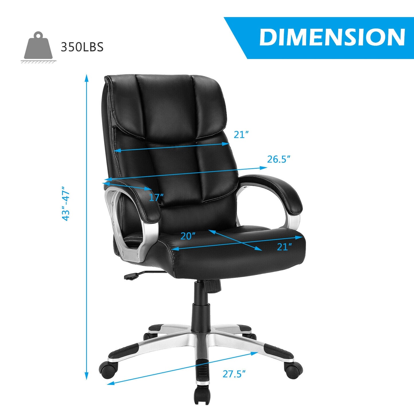 Executive Office Chair Big and Tall High Back Leather