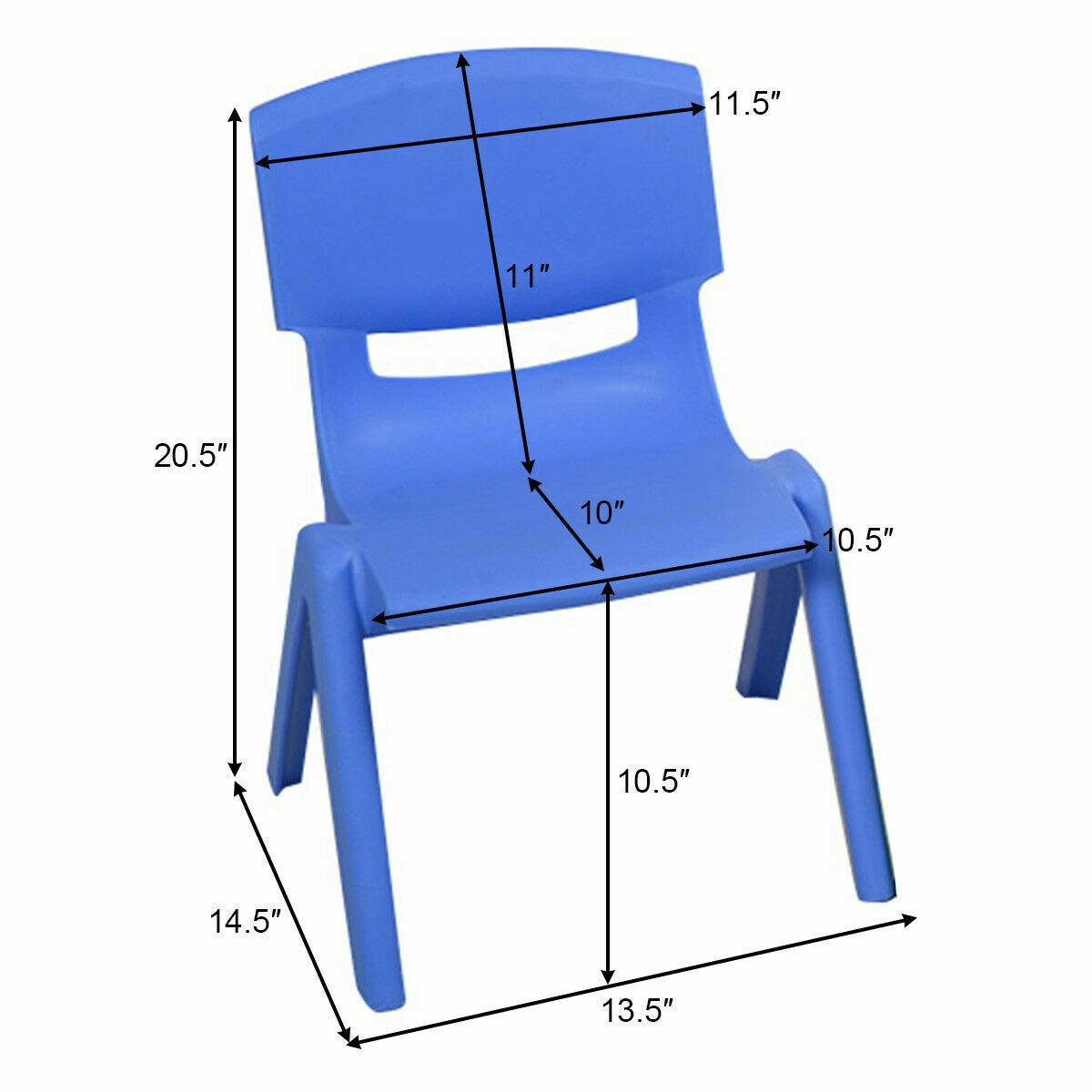 Stackable Kids Chairs 4-Pack - Colorful Plastic Seating