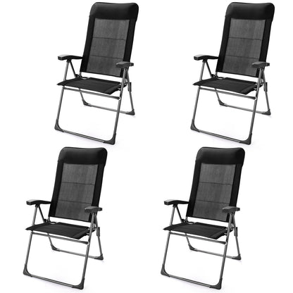 Folding Patio Dining Chairs Set of 2 with Adjustable Backrest