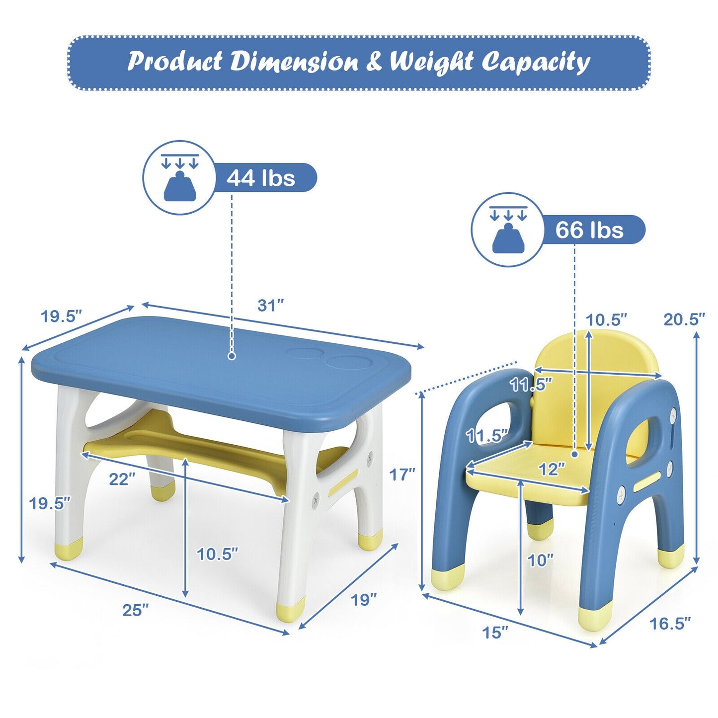 Kids Activity Table and Chair Set with Montessori Toys