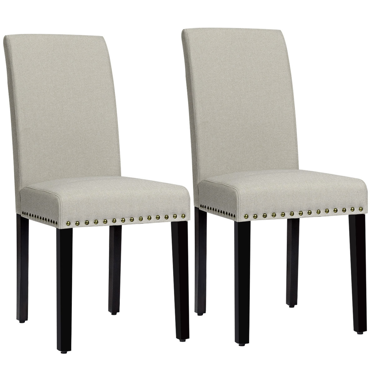 Upholstered Dining Chairs Set of 2 with Nailhead Trim