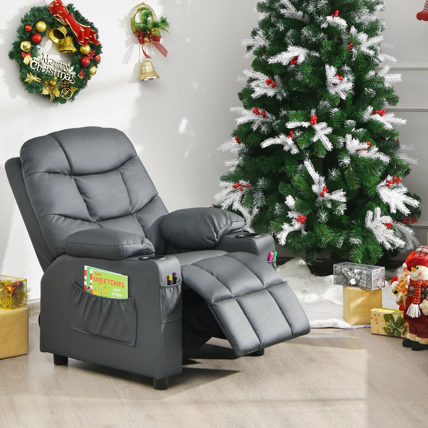 Kids Recliner Chair with Cup Holder and Footrest