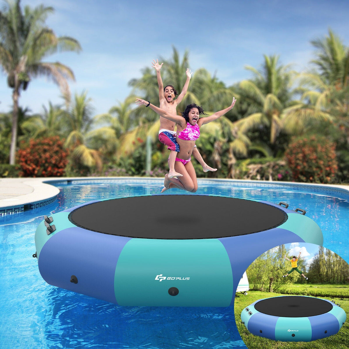 12 Feet Inflatable Splash Padded Water Bouncer Trampoline