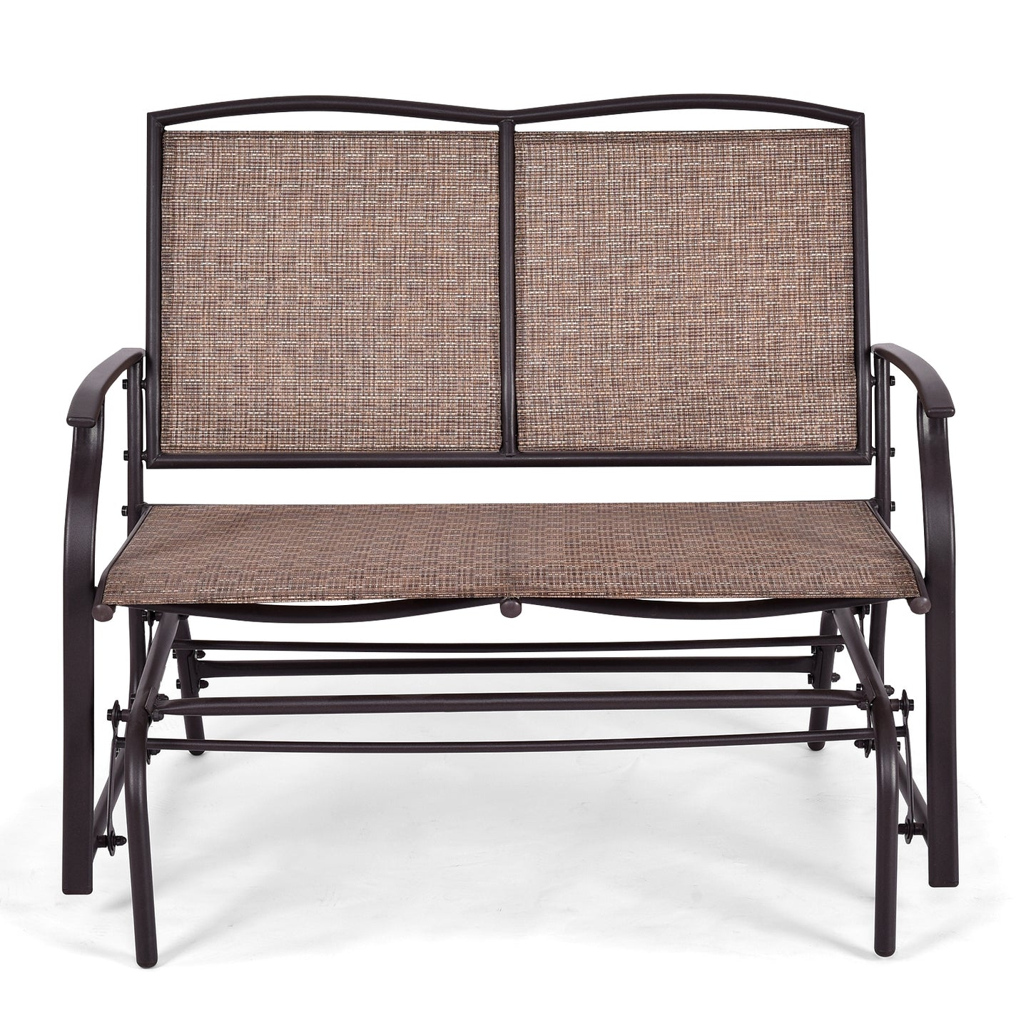 Outdoor Rocking Loveseat for Two - Steel Frame Patio Chair
