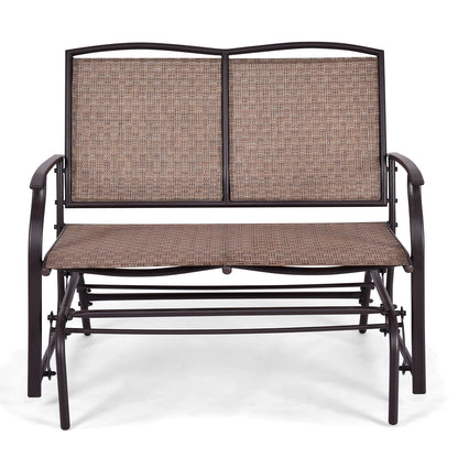 Outdoor Rocking Loveseat for Two - Steel Frame Patio Chair