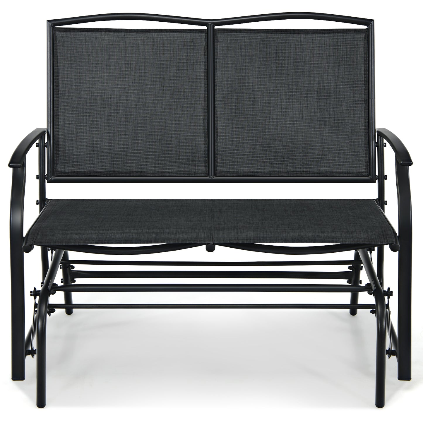 Outdoor Rocking Loveseat for Two - Steel Frame Patio Chair