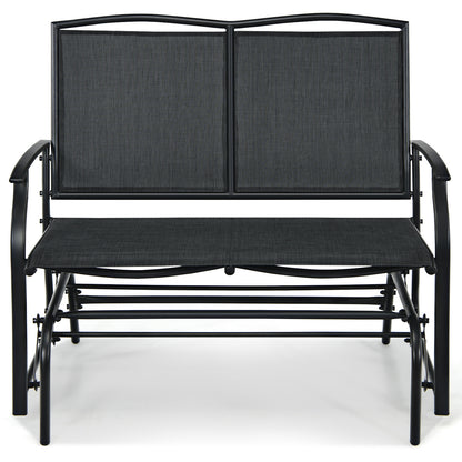 Outdoor Rocking Loveseat for Two - Steel Frame Patio Chair