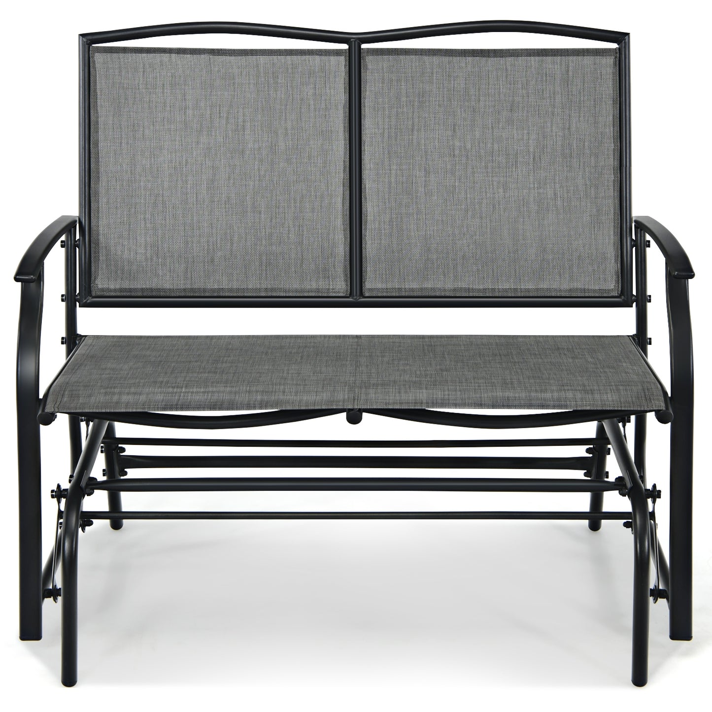 Outdoor Rocking Loveseat for Two - Steel Frame Patio Chair