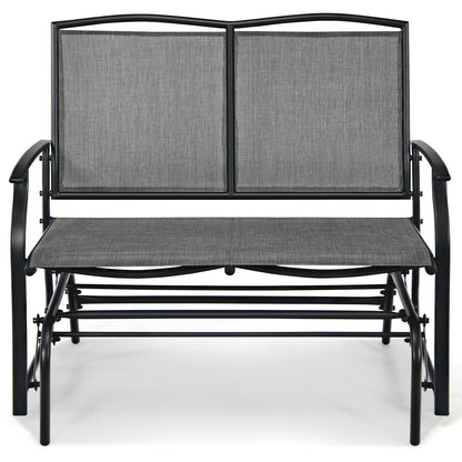 Outdoor Rocking Loveseat for Two - Steel Frame Patio Chair