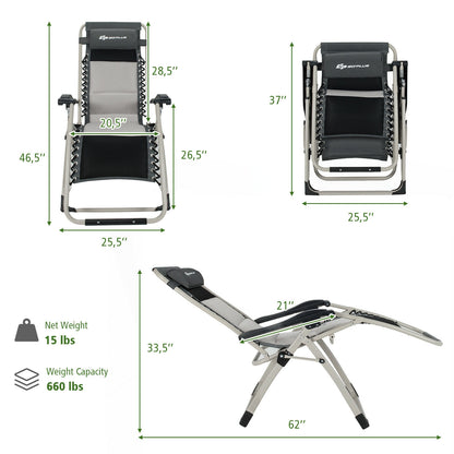 Adjustable Padded Lounge Recliner with Removable Pillow