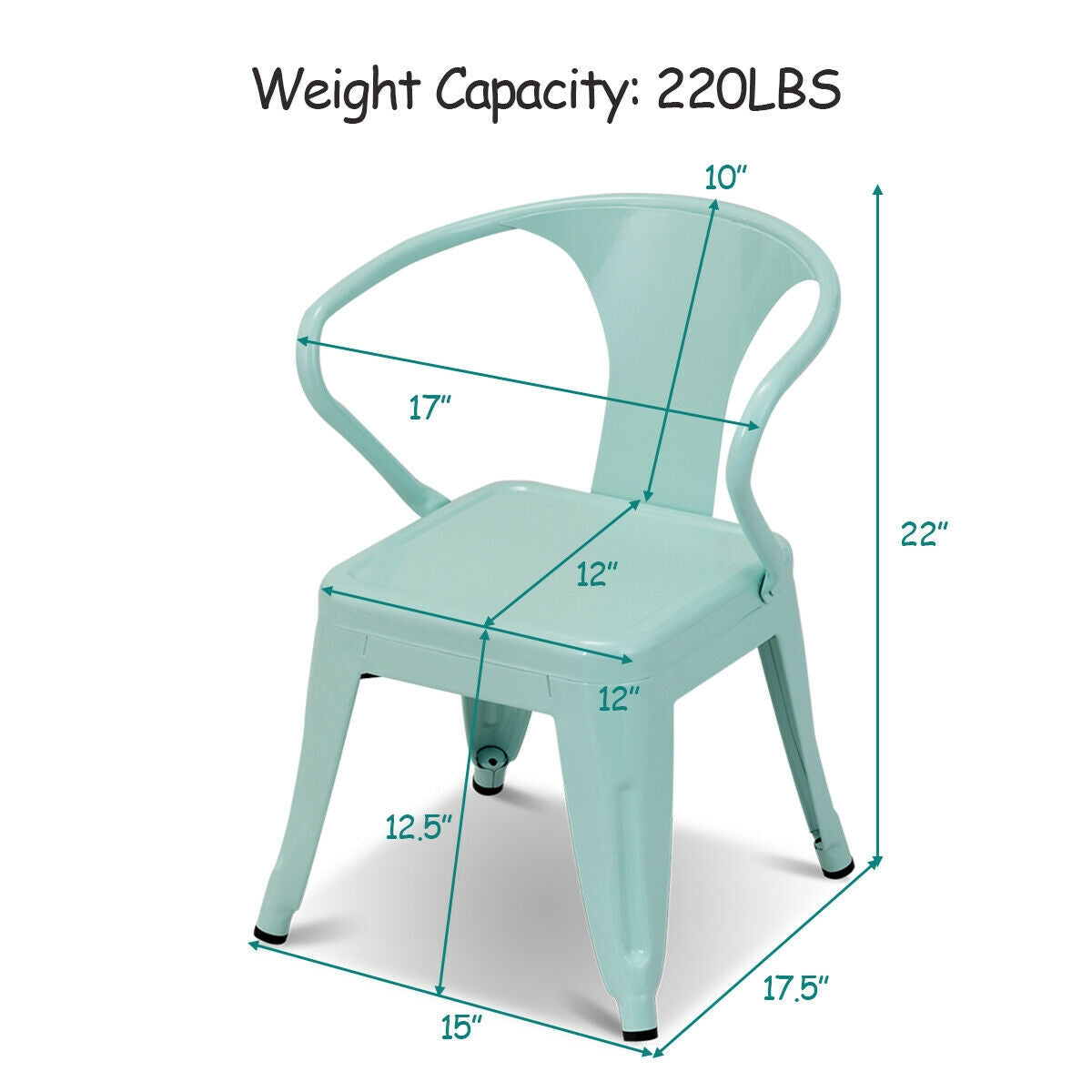 Stackable Kids Armchairs Set of 2 - Steel Construction
