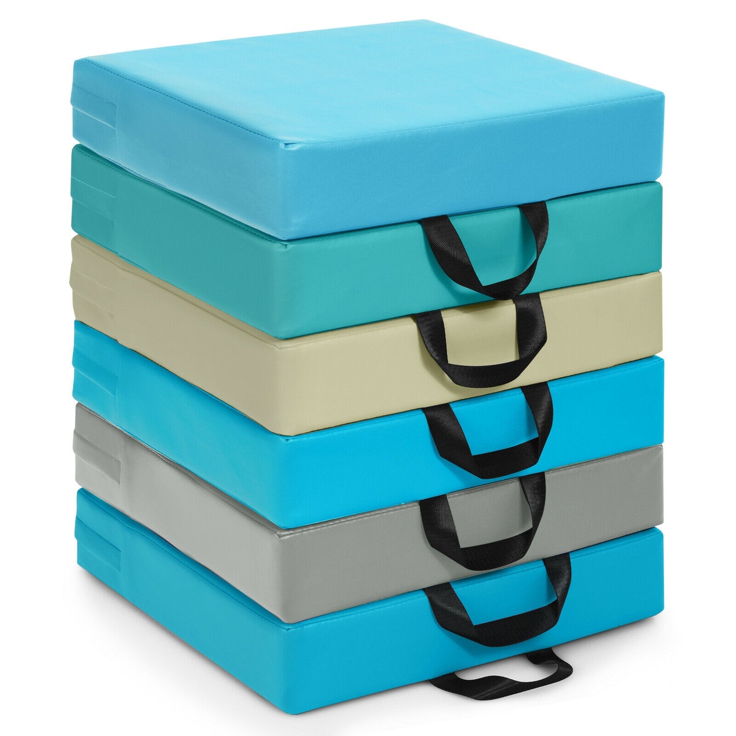 Square Toddler Floor Cushions 15" - Set of 6 with Handles
