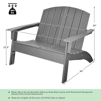 HDPE Adirondack Chair for Patio and Garden - Gray