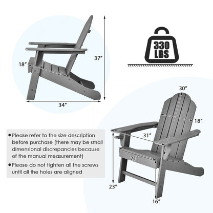 Adirondack Chair with Cup Holder - All-Weather PE