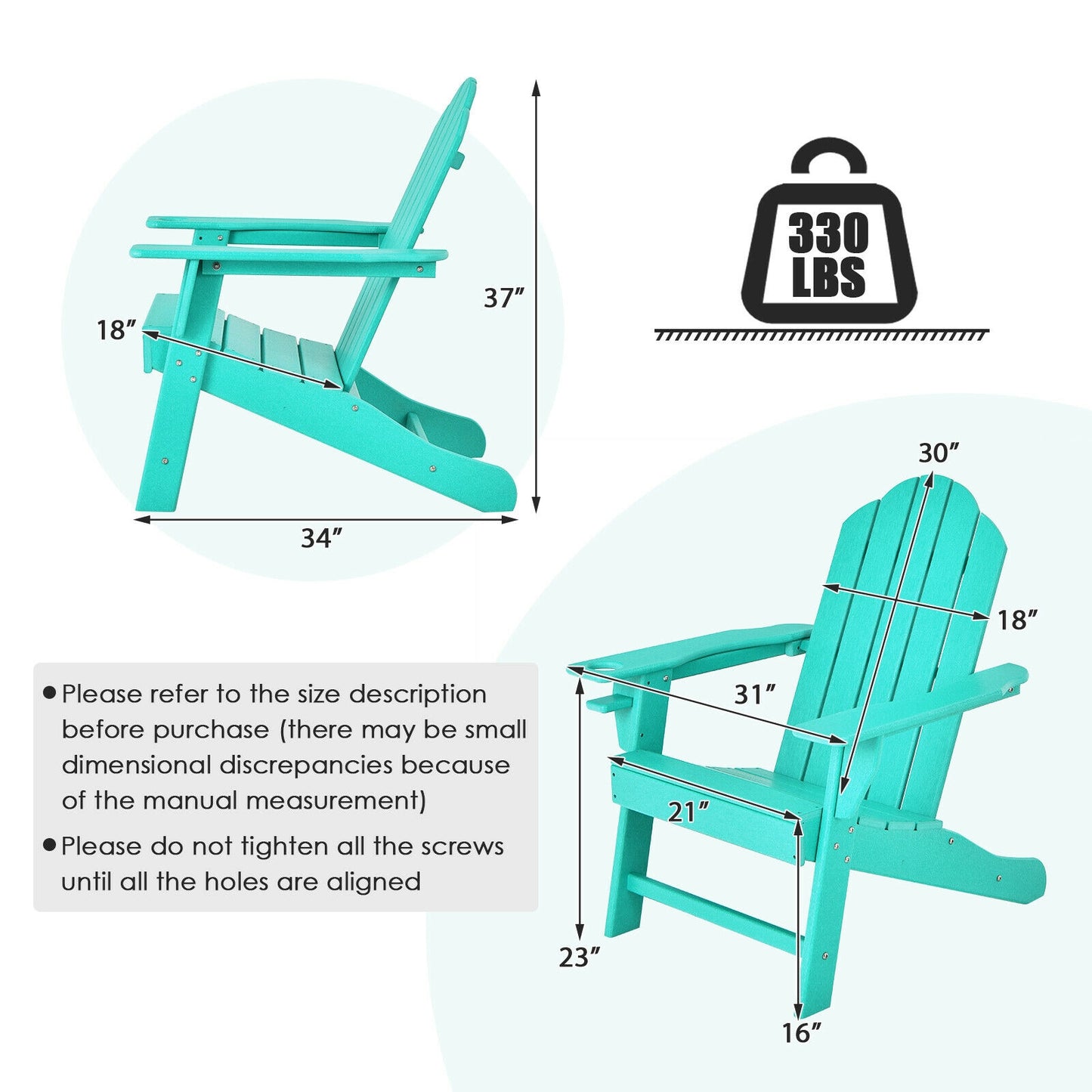 Adirondack Chair with Cup Holder - All-Weather PE