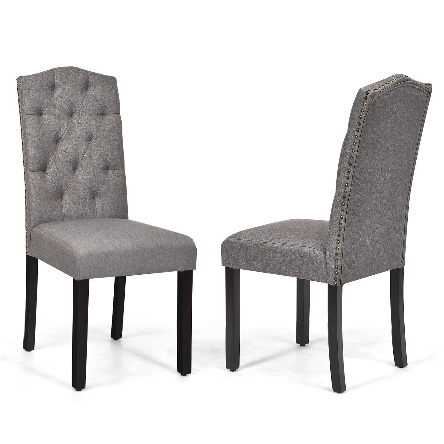 Tufted Upholstered Dining Chairs Set of 2 - Gray