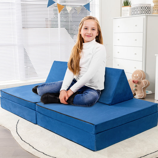 Convertible Kids Couch Set 4-Piece with Folding Mats