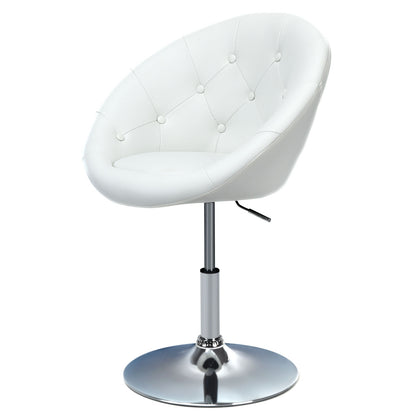 Adjustable Swivel Round Accent Chair with Tufted Back