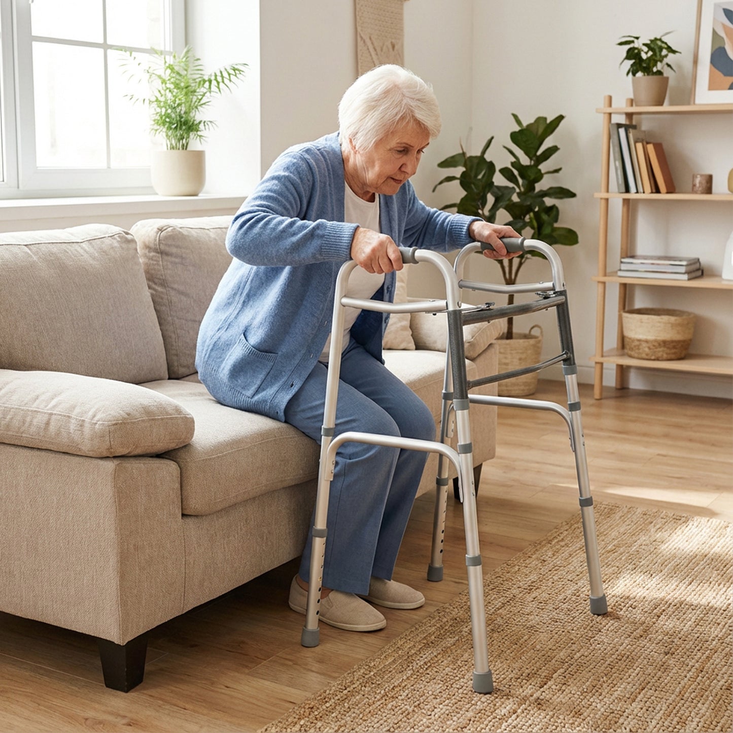 Folding Walker with 7-Level Adjustable Height