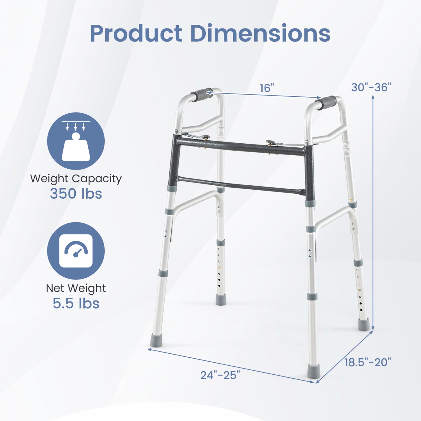 Folding Walker with 7-Level Adjustable Height