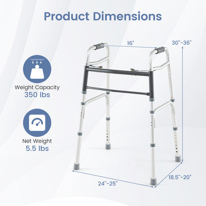 Folding Walker with 7-Level Adjustable Height