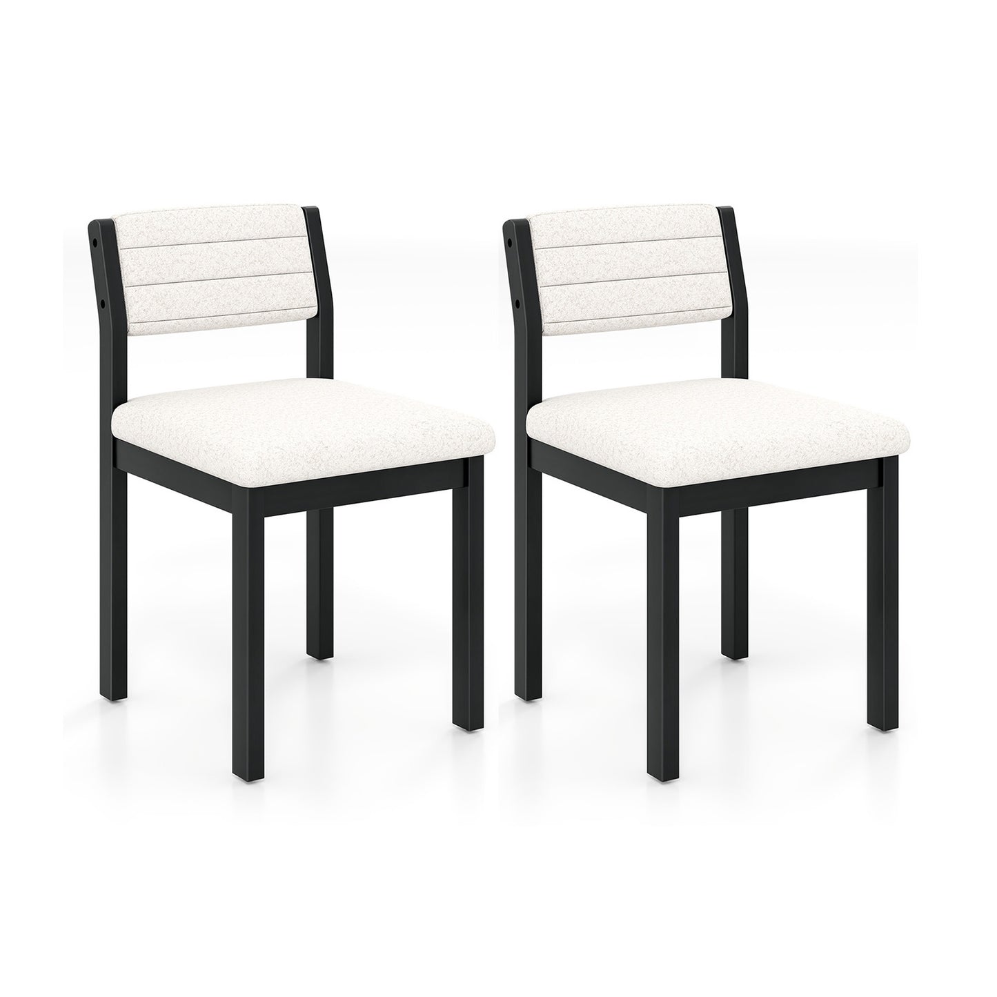 Sherpa Upholstered Dining Chairs Set of 2 with Wood Frame