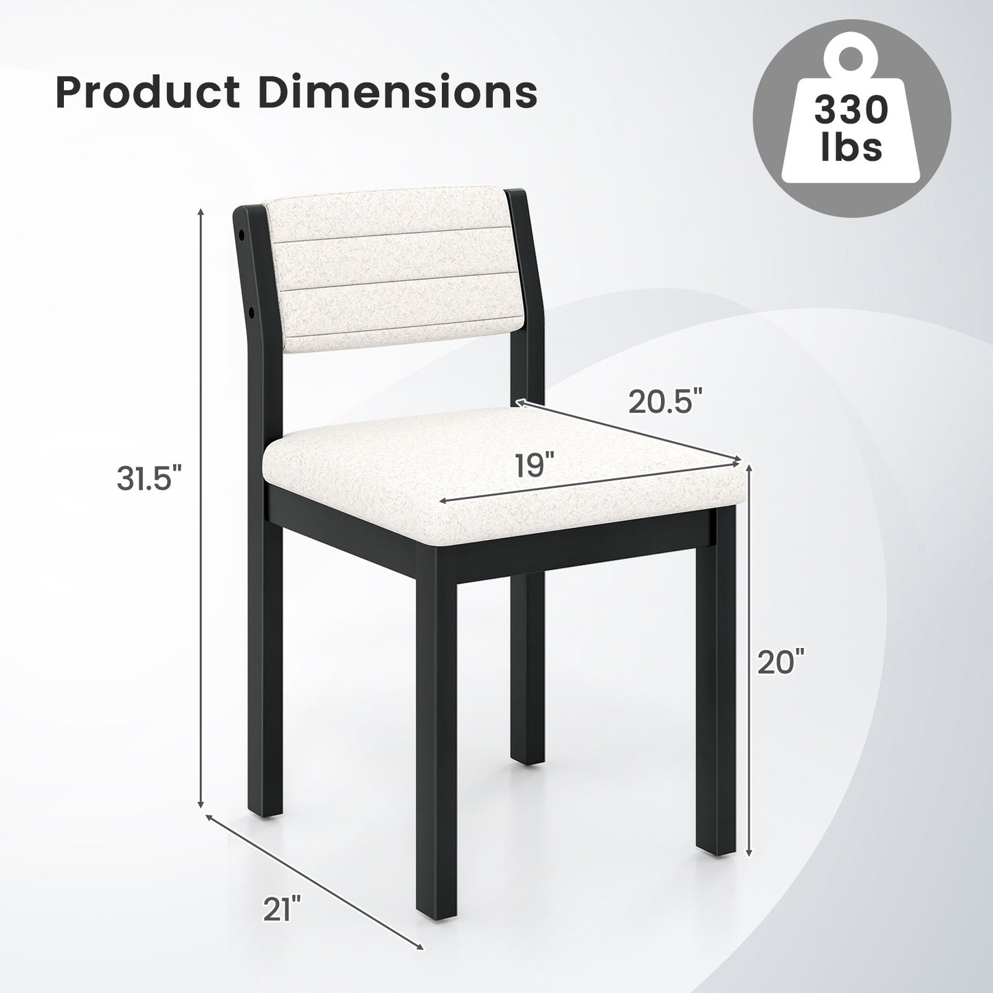 Sherpa Upholstered Dining Chairs Set of 2 with Wood Frame