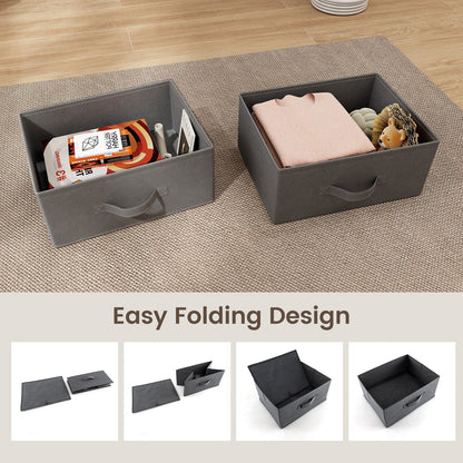 2-Drawer Nightstand with Removable Fabric Bins and Pull Handles