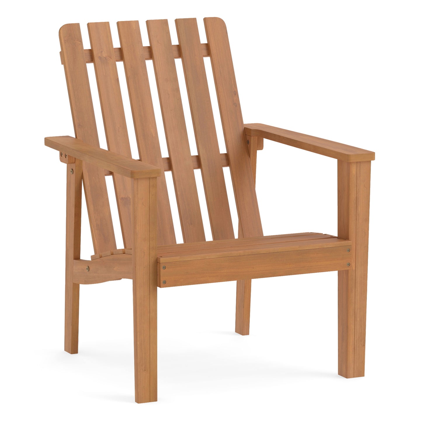 Acacia Wood Patio Dining Chair with Curved Seat (2-Pack)