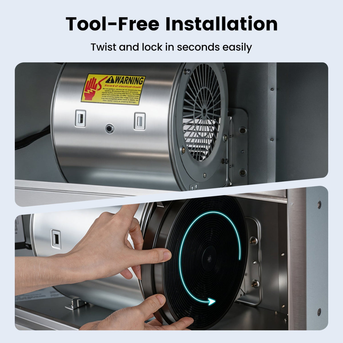 Activated Carbon Filter for Ductless Range Hood with Twist-Lock