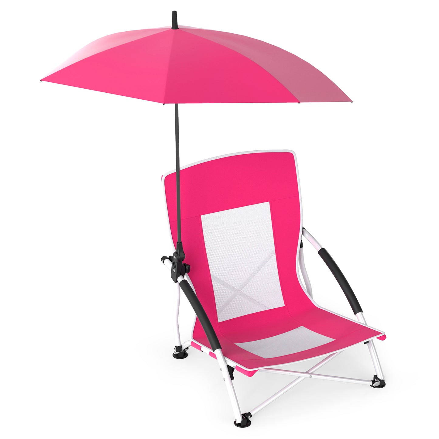 Beach Chair with Adjustable Umbrella for Adults - 2 Pack