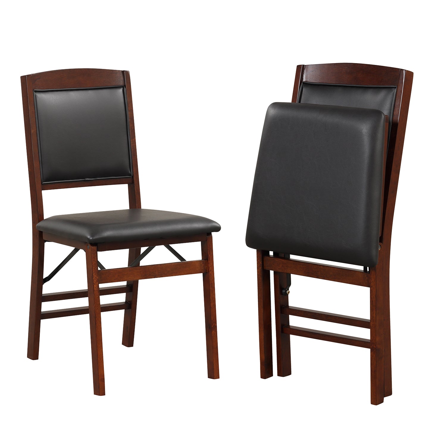 Folding Dining Chairs Set of 2 with Padded Seat