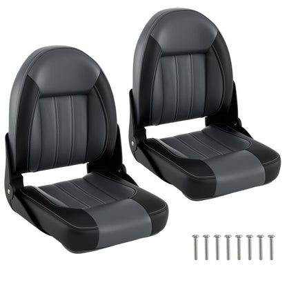 Folding High Back Boat Chairs with Sponge Padding - 2 Pack