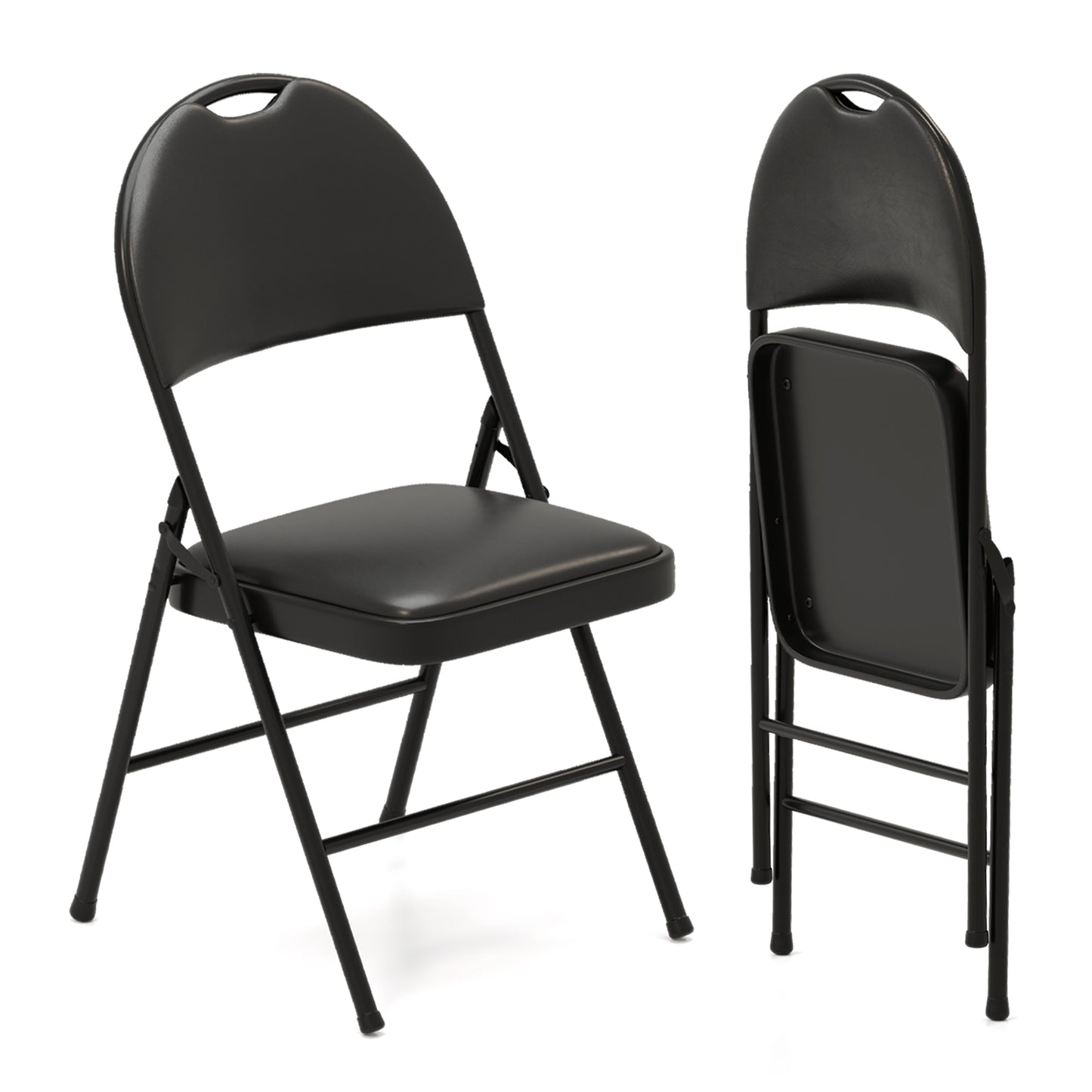 Padded Folding Conference Chairs with Metal Frame, 2 Pack