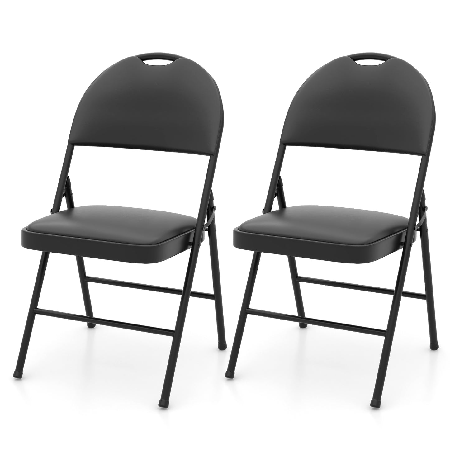 Padded Folding Conference Chairs with Metal Frame, 2 Pack
