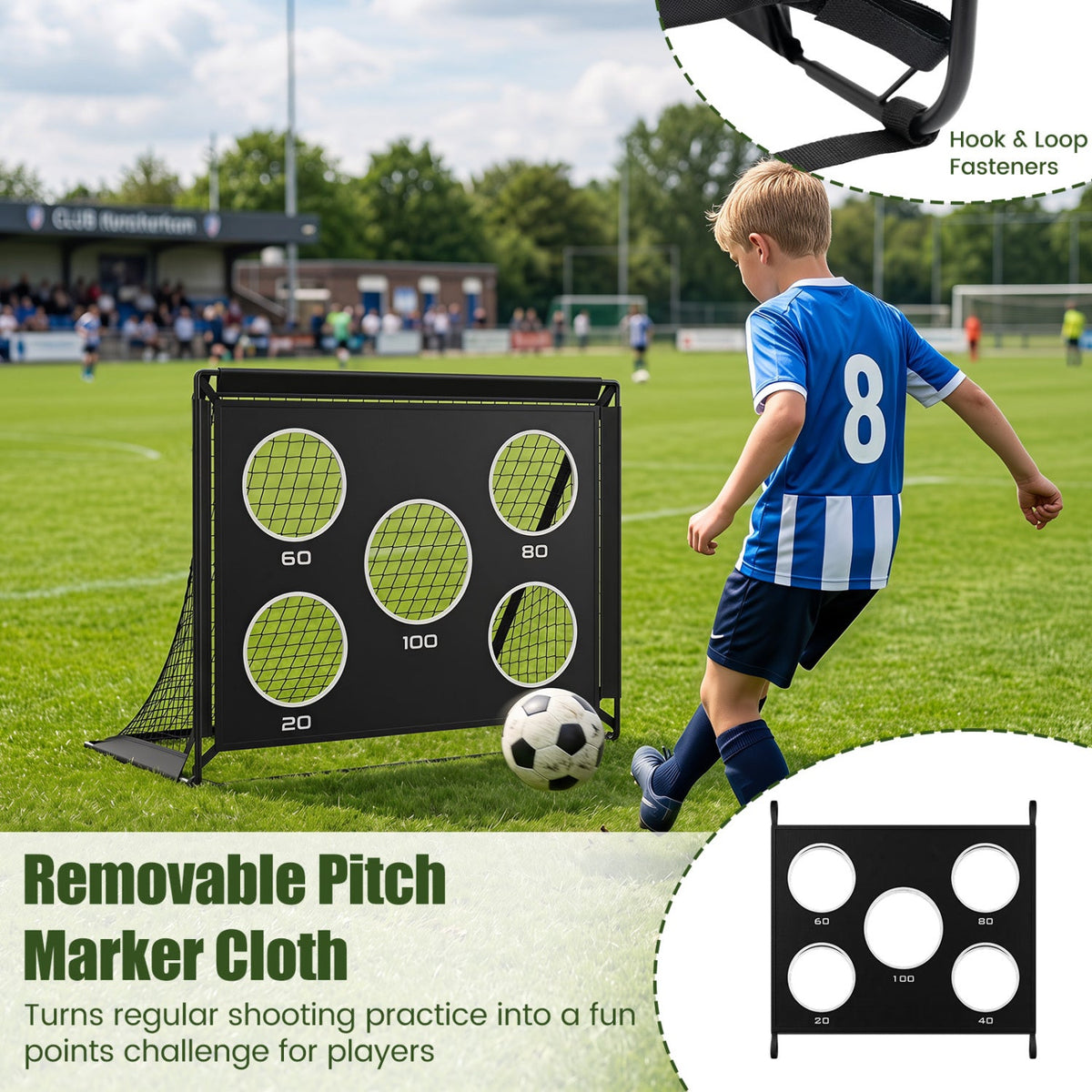 Portable Soccer Goals Set 4x3 FT with Training Accessories