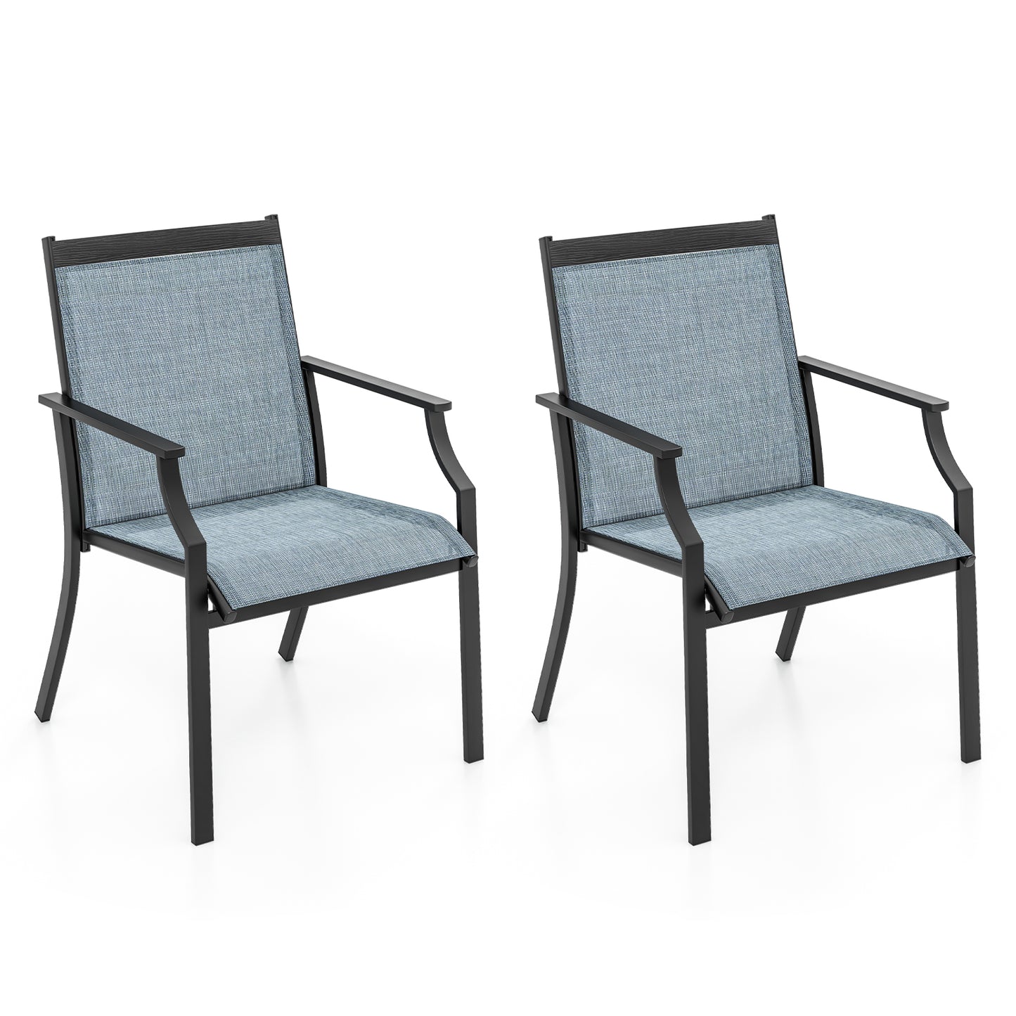 Patio Dining Chairs Set of 2 with Breathable Mesh Seat